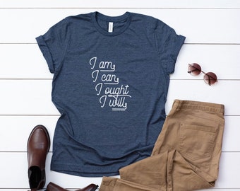 Charlotte Mason “I am. I can. I ought. I will.” in Cursive Short-Sleeve Unisex T-Shirt
