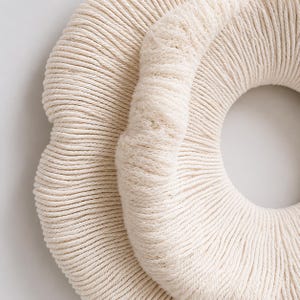 Neutral Fiber Wall Art, Handmade Macrame Wall Decor, Minimalist Textured Wall Hanging, Boho Organic Wall Sculpture, Modern Home Decor image 10