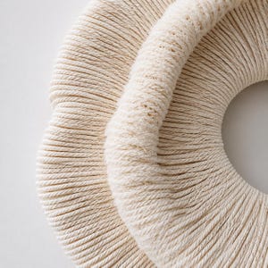Neutral Fiber Wall Art, Handmade Macrame Wall Decor, Minimalist Textured Wall Hanging, Boho Organic Wall Sculpture, Modern Home Decor image 13