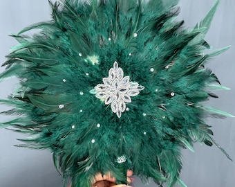 abanicos de plumas hechos a mano