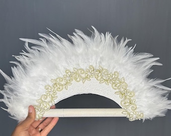 abanicos de plumas hechos a mano