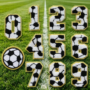 Toppe numeriche da 0 a 9 per maglie da calcio, ricamo termoadesivo per maglie da calcio