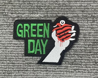 Green Day Patch | Rock Band Iron-On | Punk Embroidered Applique for Denim Jacket