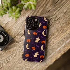 Halloween Ghost Pumpkin Moon Pattern phone case | Tough Case