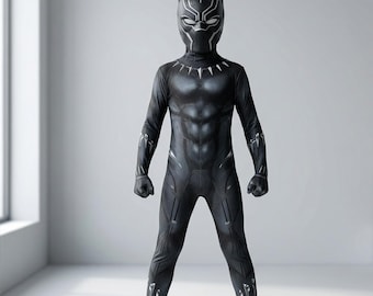 Black Panther Bodysuit Cosplay Costume | Marvel Hero Morphsuit with Mask | Kids & Adults Sizes Available