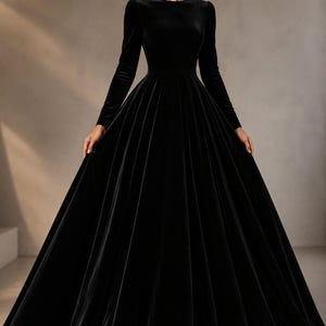Flared Black Dress - Etsy