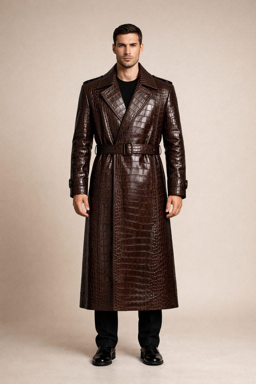 Crocodile leather trench coat - Etsy 日本