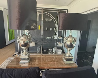 Lampa Stojąca Ekskluzywny designn Błyszcząca metalowa podstawa .2 x