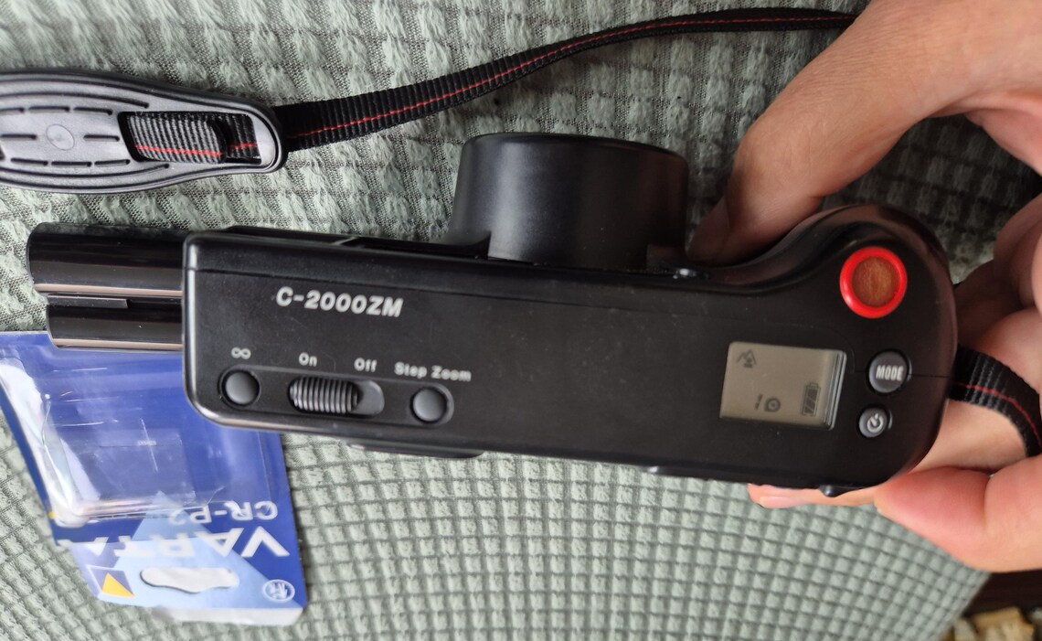Vintage 1990s Panasonic Zoom Film Camera TESTED Working Point and Shoot 30 Year Old Vintage Camera Fresh Varta CRP2 Battery, photo 2 of 5
