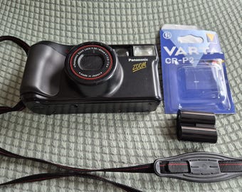 Vintage 1990s Panasonic Zoom Film Camera TESTED Working Point and Shoot 30 Year Old Vintage Camera Fresh Varta CRP2 Battery