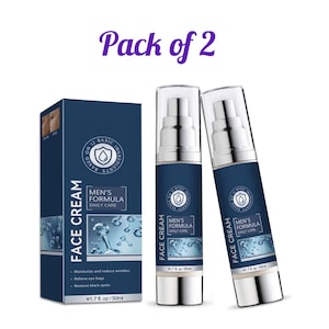 Pack de dos cremas faciales para hombre con partículas, antienvejecimiento, para el cuidado diario de la piel, antiarrugas.