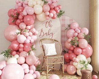 107 Stück Dusty Pink Luftballons Bogen Kit, Latex Ballons, Geburtstagsfeier Dekoration, Baby Shower Party Dekor, Mädchen Ballons Kit