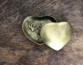 lidded brass heart jewelry box