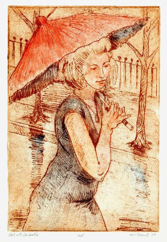 Classic Mary Poppins With Her Umbrella Sketch Digital Embroidery Machine Design File 4x4 5x7 6x10 8x12