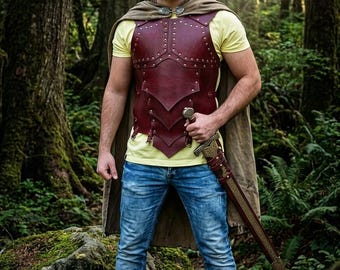 Vikinga läderbröstrustning, medeltida Ren Faire-kostym, steampunkriddare och krigare, renässansutrustning för lajv, vikingakostym, historisk rustning