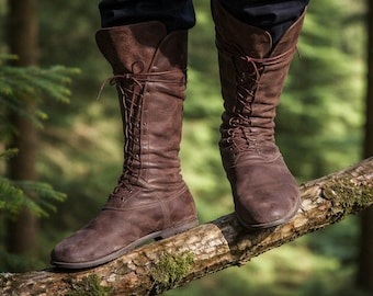 Renaissance Faire Men Women Viking Shoes, Medieval Fantasy Boots, Vintage Steampunk Pirate Boots, Ren Faire Medieval LARP Clothing Costume