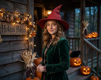 Medeltida häxhatt för kvinnor, gotisk Ren Faire-hatt, renässanshäxhatt, mörk fantasihatt, vintage Halloween-huvudbonad