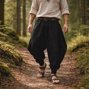 Pantalones de harén de fantasía medieval, pantalones vikingos renacentistas para hombre, pantalones holgados para LARP y cosplay, pantalones de disfraz steampunk, pantalones vikingos holgados para hombre.