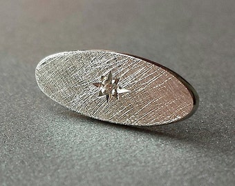 40 Pcs Set Silver Color 7x12 mm Glue Pad Tie Tack Blanks Findings