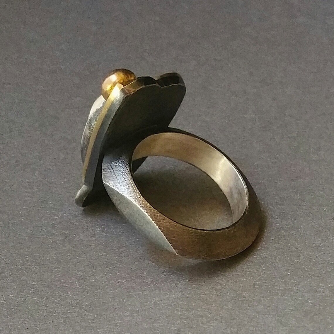 Bone Ring Handmade Carved Bone Face Ring in Oxidized Etsy