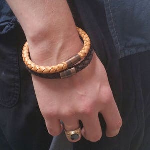 Mens Bracelet Leather Bracelet For Men Braided Leather Bracelet With Brass Magnetic Clasp Four Colors Fine Jewelry