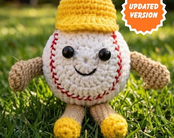 Crochet Baseball Amigurumi Pattern PDF, Cute Baseball Plush Pattern, Beginner Crochet Toy, Sports Amigurumi, DIY Gift Idea