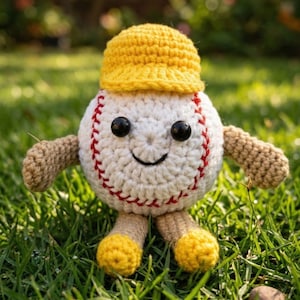 Crochet Baseball Amigurumi Pattern PDF, Cute Baseball Plush Pattern, Beginner Crochet Toy, Sports Amigurumi, DIY Gift Idea