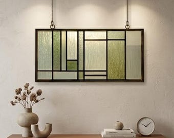 Stained Glass Pattern PDF – Geometric Panel Suncatcher Design, Modern Abstract Glass Art, Minimalist Window Decor, Digital Download SVG PNG
