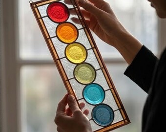 Stained Glass Pattern PDF - Chakra Suncatcher, Spiritual Glass Art, Rainbow Window Decor, Meditation Healing Design, SVG PNG