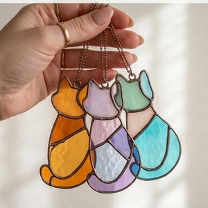 Mönsterpaket med kattmålning - söt kattsolfångare, djurglasdesign, SVG PNG PDF digital nedladdning, nybörjarvänlig