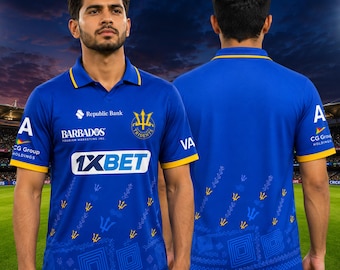 Barbados Cricket Jersey 2026 – Blue Polyester Match Shirt for Him