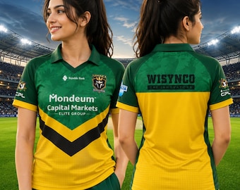 Jamaica Women's Cricket Jersey 2026 | Green & Gold Fan Shirt | Gift for Her