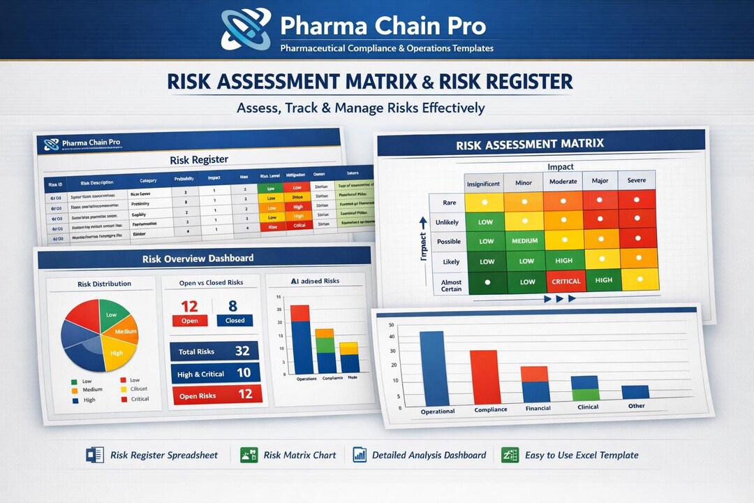 customizable risk assessment matrix excel template |... Risk Assessment Matrix Excel Template | Risk Register, Dashboard ...