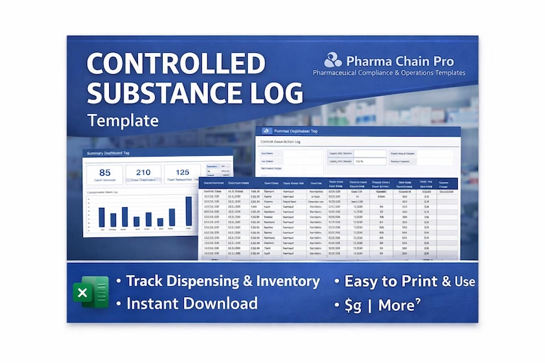 Controlled Substance Log Template | Narcotics Log Sheet | Pharmacy ...