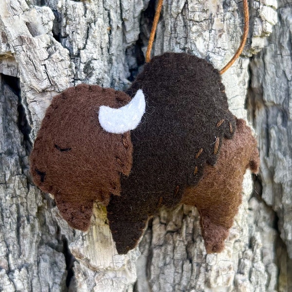 Adorable Bison Felt Ornament
