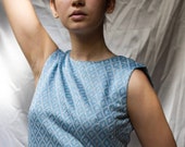 Vintage 39 60s Blue Metallic Micro Mini Dress