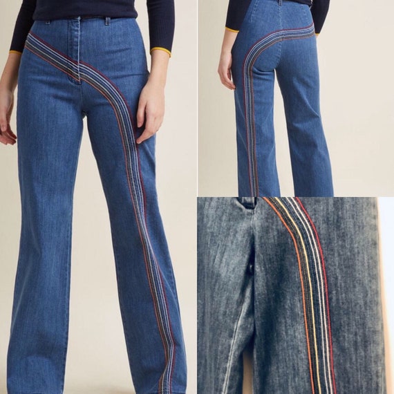 rainbow embroidered jeans