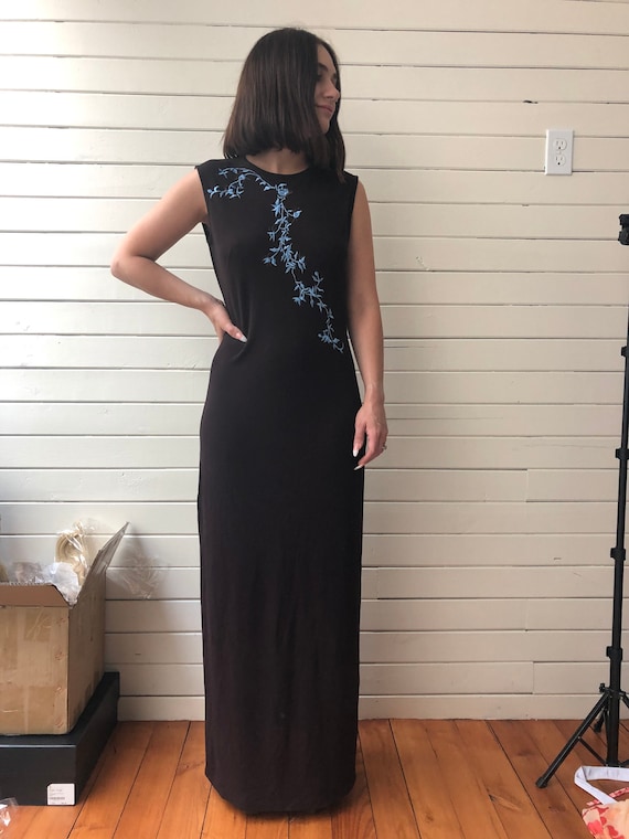 Vintage 70’s Authentic BIBA Long floral embroided