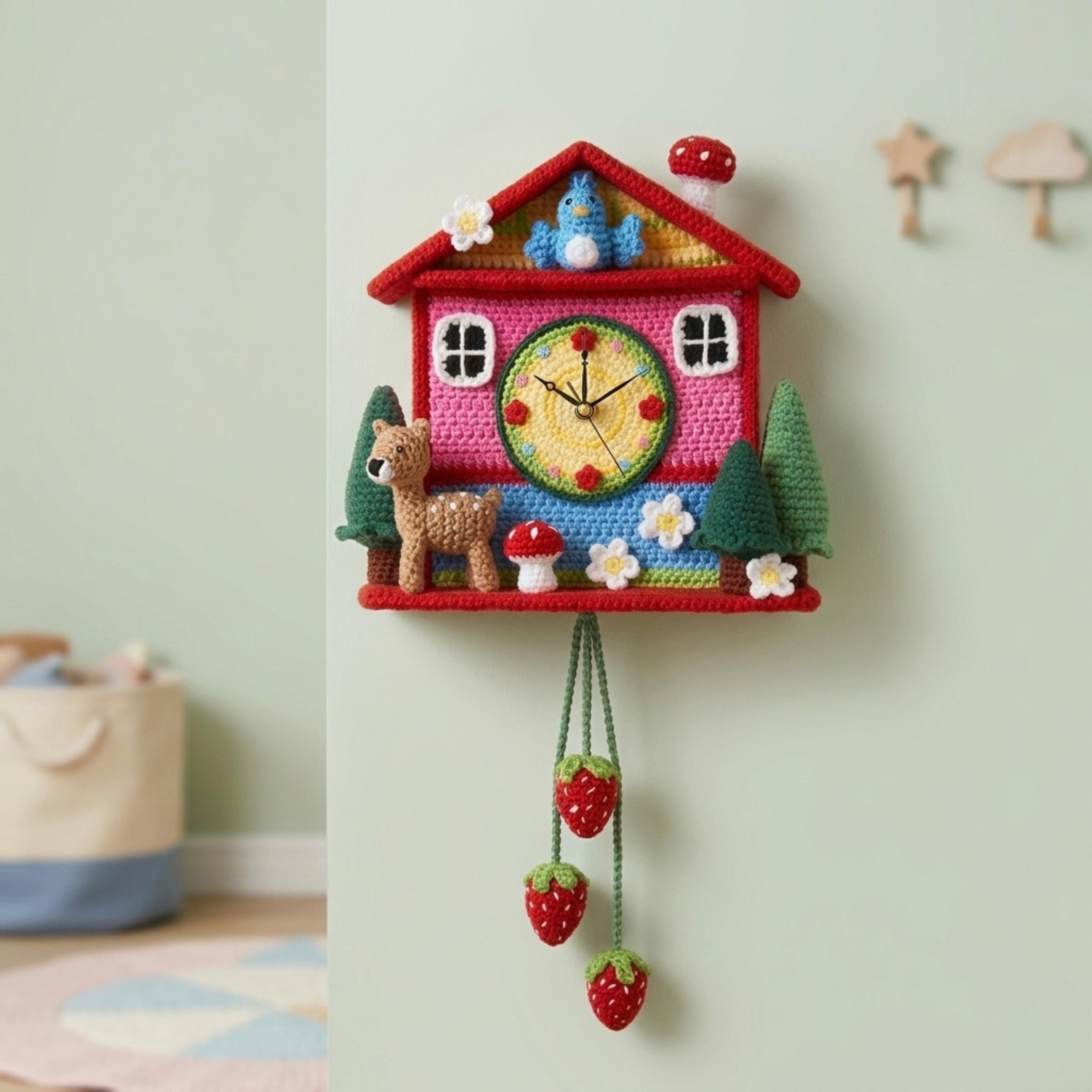 30 Crochet Clock Patterns That Keep Time in Handmade Style 31 Cuckoo Clock Wall Hanging Crochet Pattern