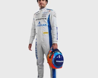 Réplique de la combinaison de course Williams Carlos Sainz F1 2025 | Déguisement de course de Formule 1