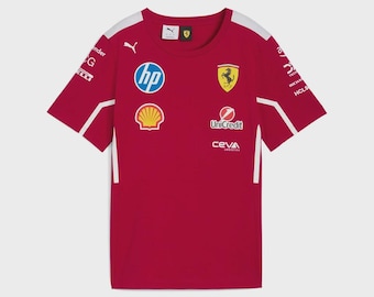 Camiseta del equipo Scuderia Ferrari F1 2025 para hombre, color rojo oscuro.