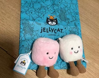 Jellycat Amuseable Marshmallows Plush Duo – Zestaw różowo-białych pluszaków (torba prezentowa)