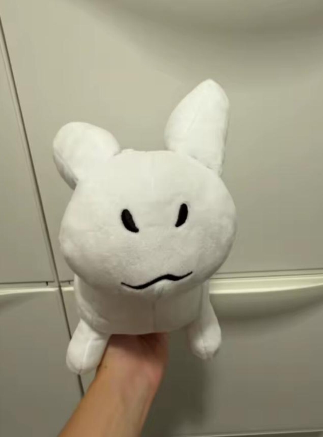 White Bunny Plush – Minimalist Rabbit Stuffed Animal, Soft Kawaii Toy ...