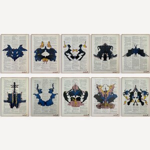 10 Vintage ROY LICHTENSTEIN Prints Doctor Psychology Psychiatry Hermann Rorschach Inkblot Test Mental Health Dictionary Vintage Book Art