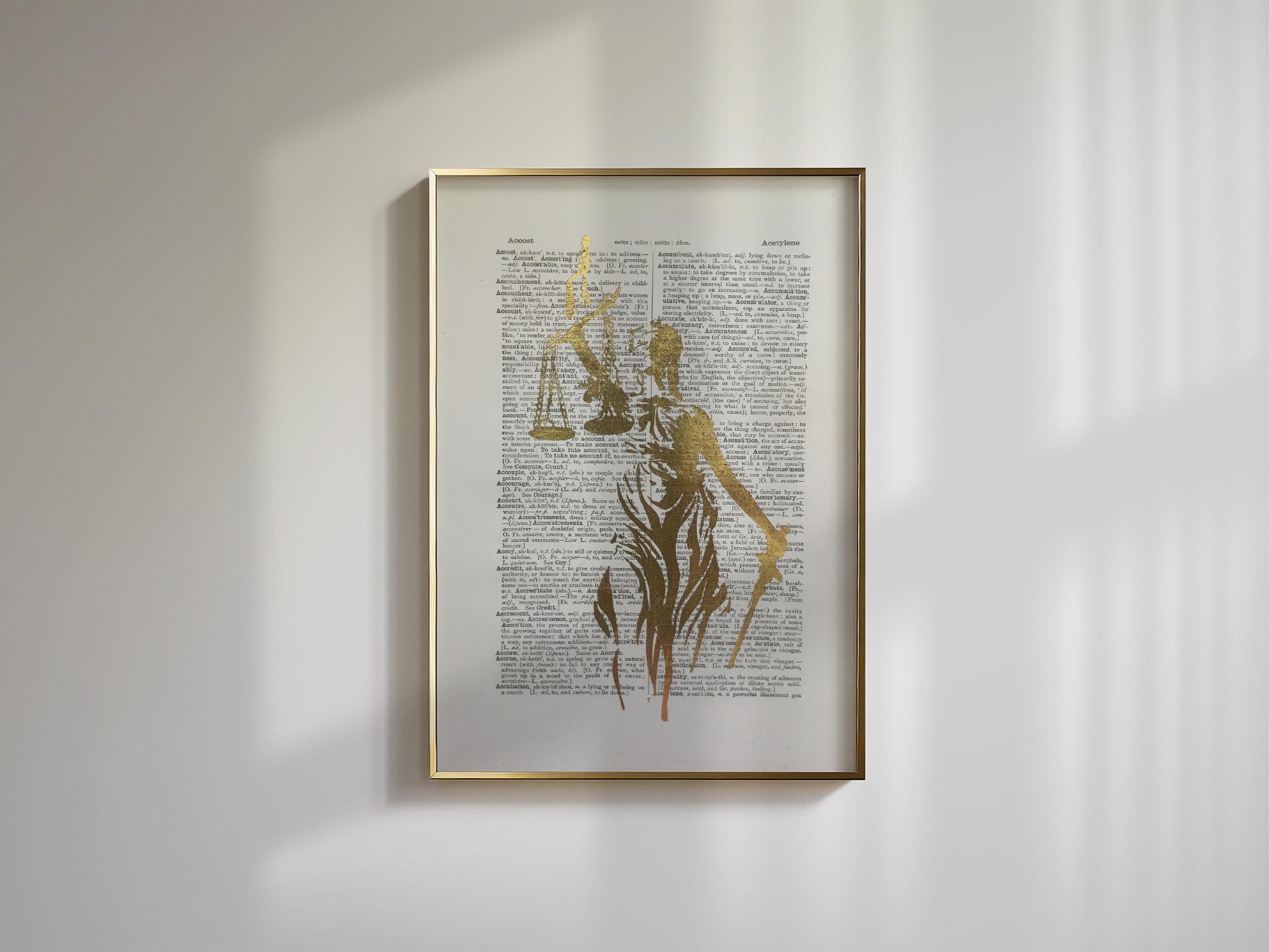 Gold Foil Lady Justice Art Prints: Lawyer Gift, Scales & Gavel - Etsy