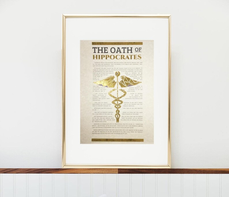 Hippocratic Oath of Hippocrates Physician Personalized | Etsy