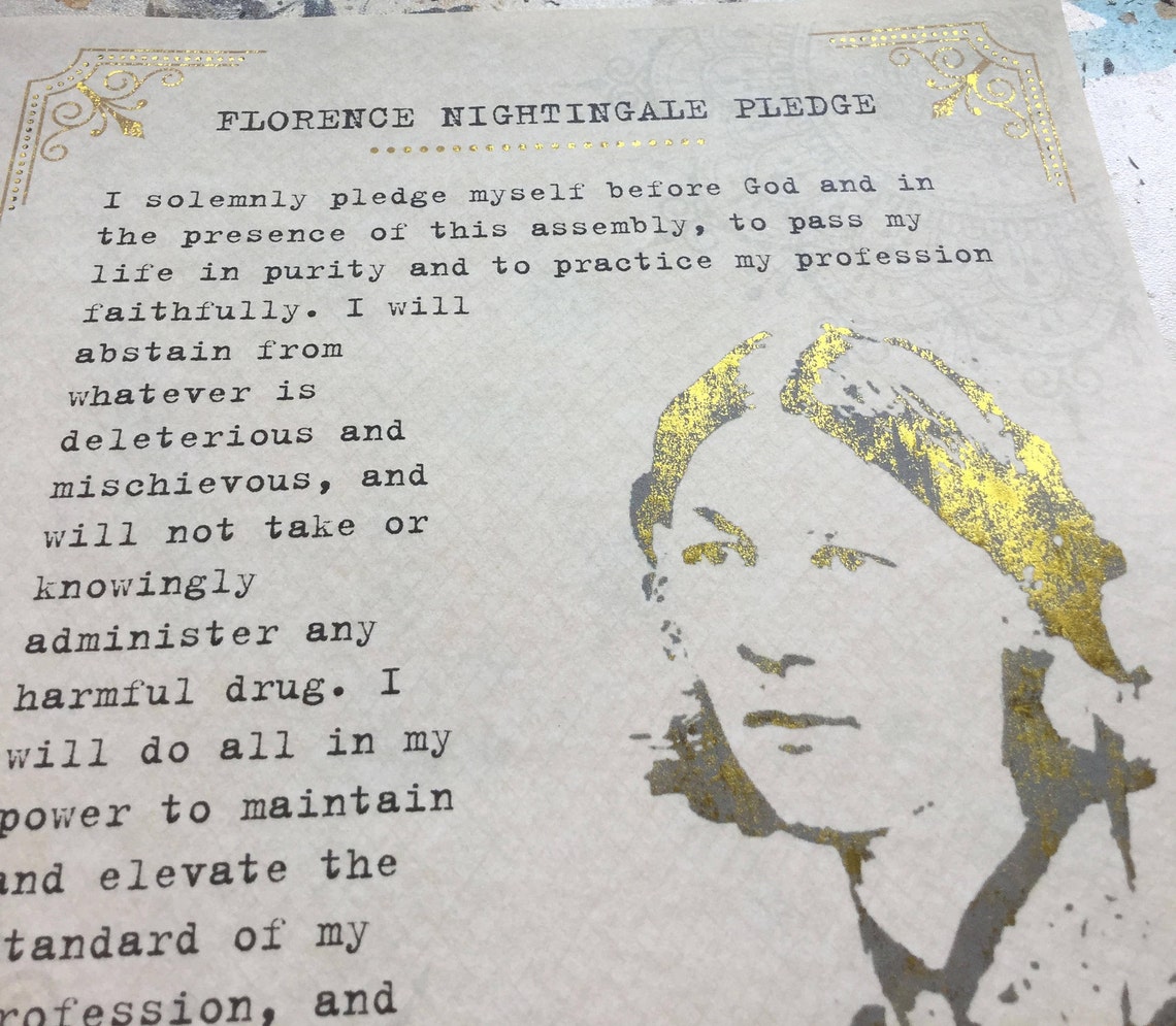 Personalized Florence Nightingale Pledge Nurse Oath RN - Etsy