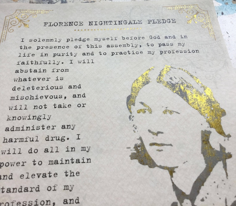 Personalized Florence Nightingale Pledge Nurse Oath RN - Etsy