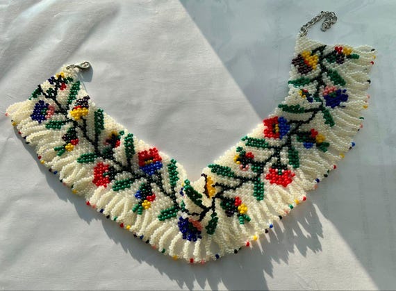 Traditional Colorful Floral Seed Bead