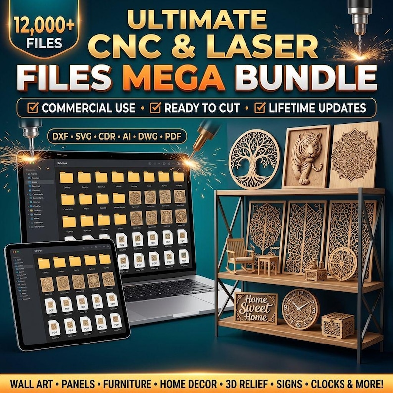 Cnc Router Cut Files 10000+ CNC Router Files Mega Pack, STL Digital Download, Cnc Files 3D ...